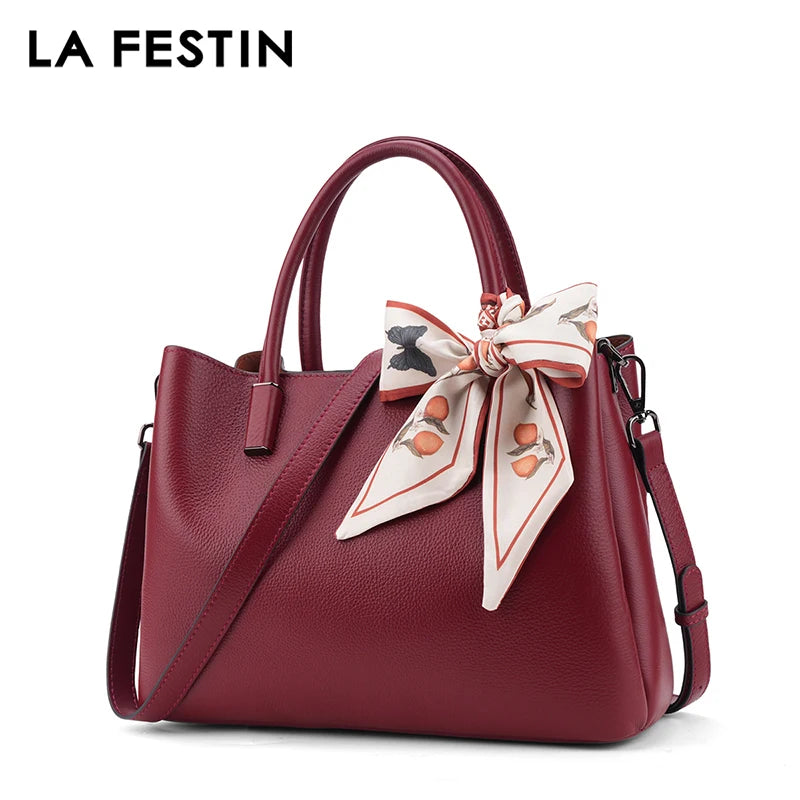 LA FESTIN Leather Top Handle Crossbody Bag