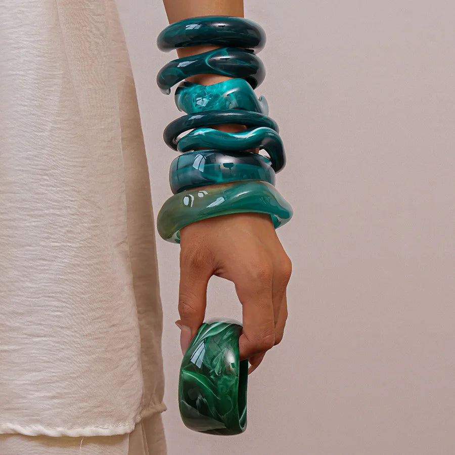 Exaggerated Round Cuff Bangles Bracelet