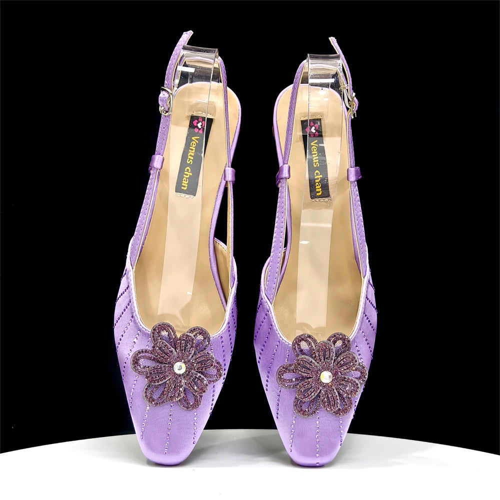 Party Shoes and Bag Heel Decoration Pure Elegant Flower