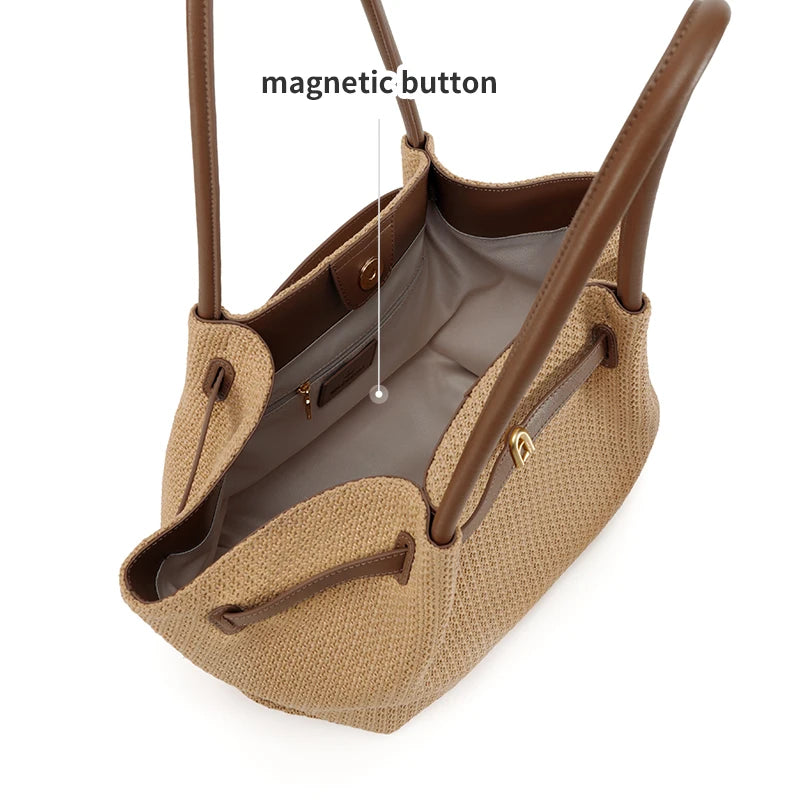 LA FESTIN Woven Tote Shoulder Bag 2026
