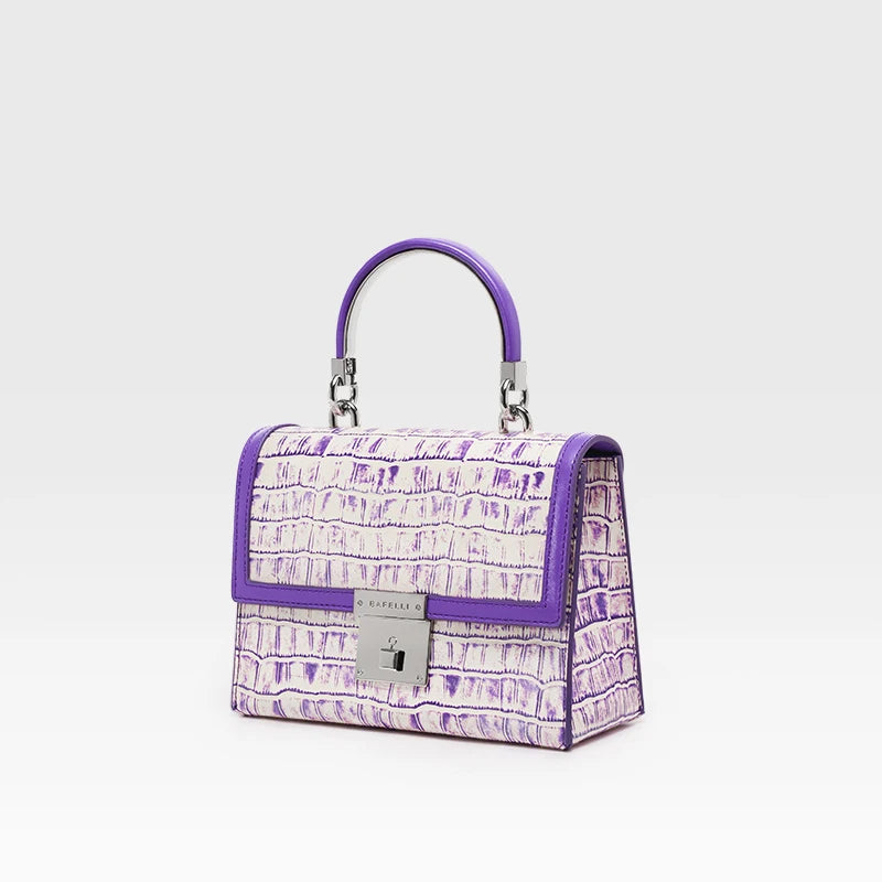 Purple Wool Evening Shoulder Bag