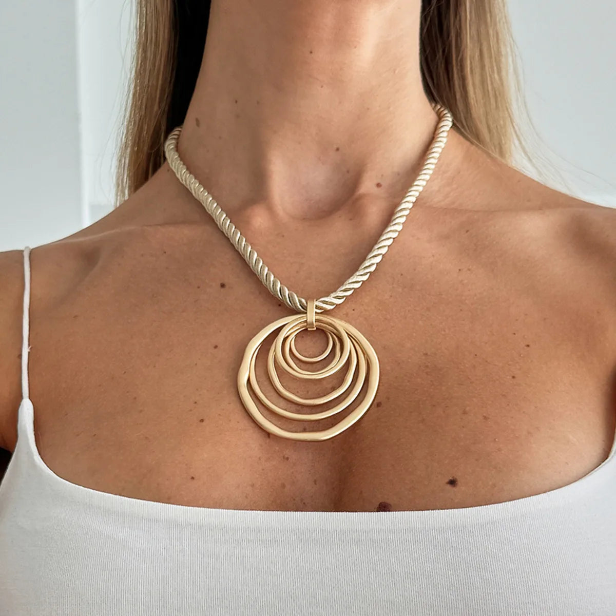 Geometric Square Pendant Necklace