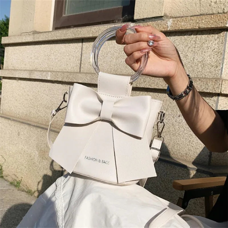 Bow Bucket Shoulder Crossbody Bag