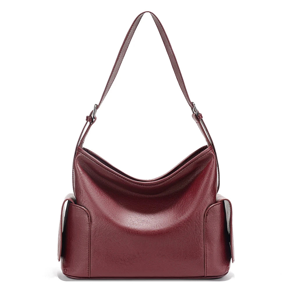 Zency Coffee Cow Leather Handbag