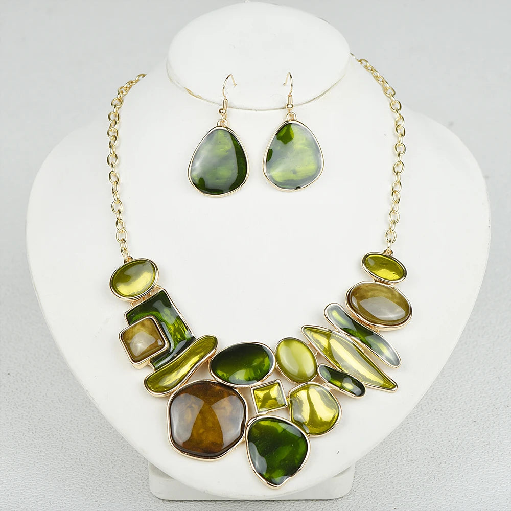 Geometric Choker & Earrings Set