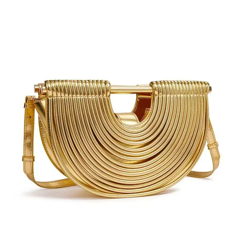 Gold Moon Handwoven Clutch Bag