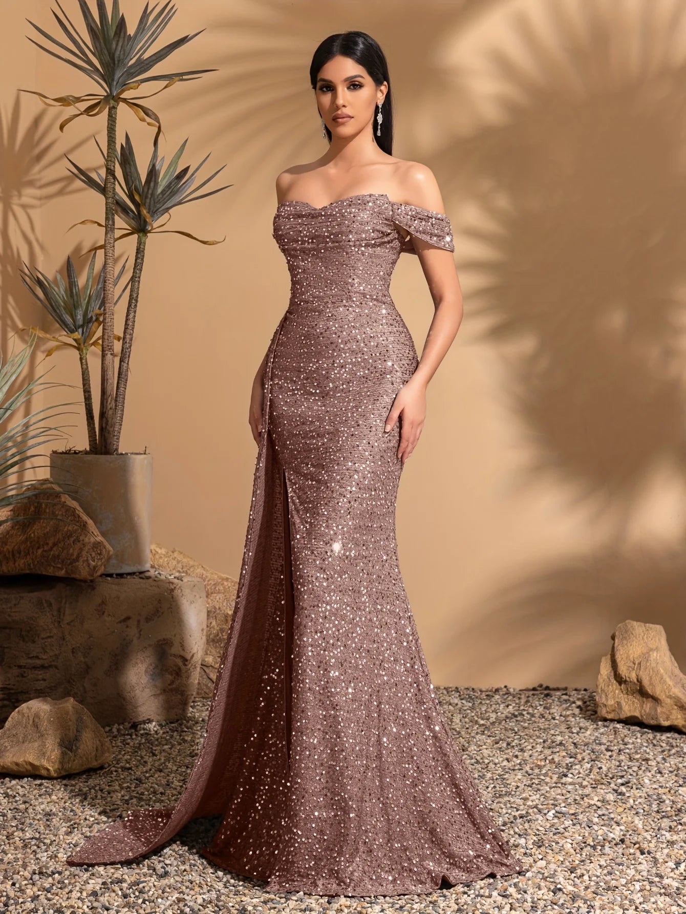 Off Shoulder Pleated Party Dress