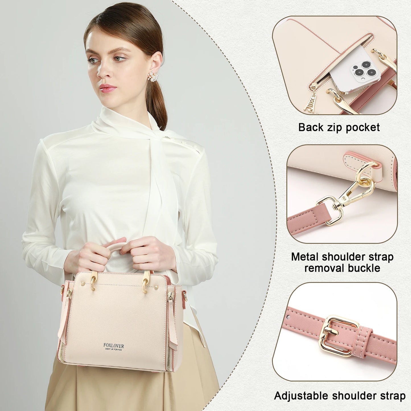 FOXER Leather Tote & Crossbody Bag