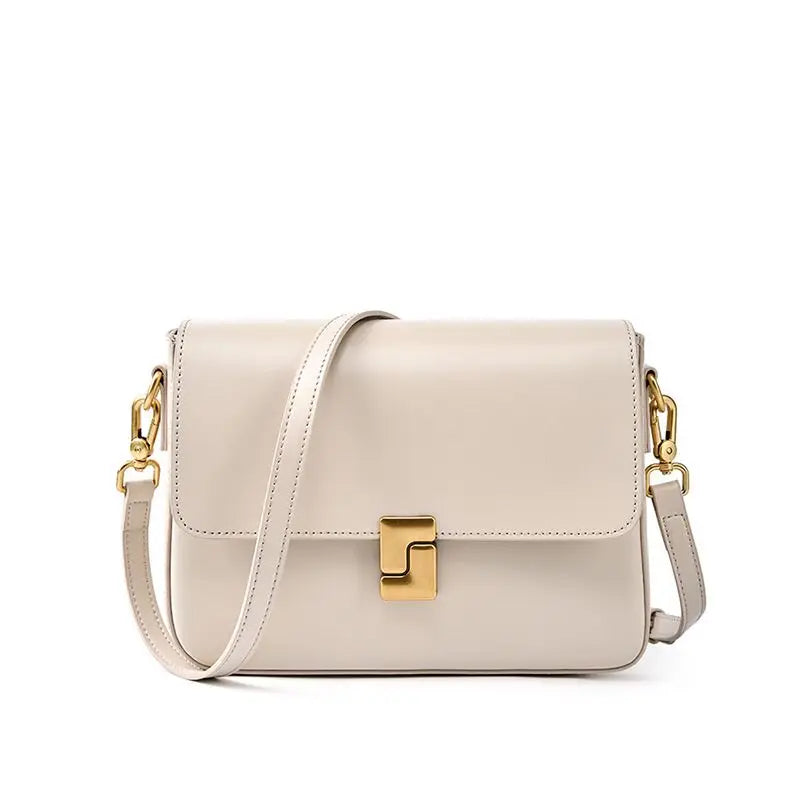 Genuine Cowhide Leather Small Square Crossbody Bag 2026
