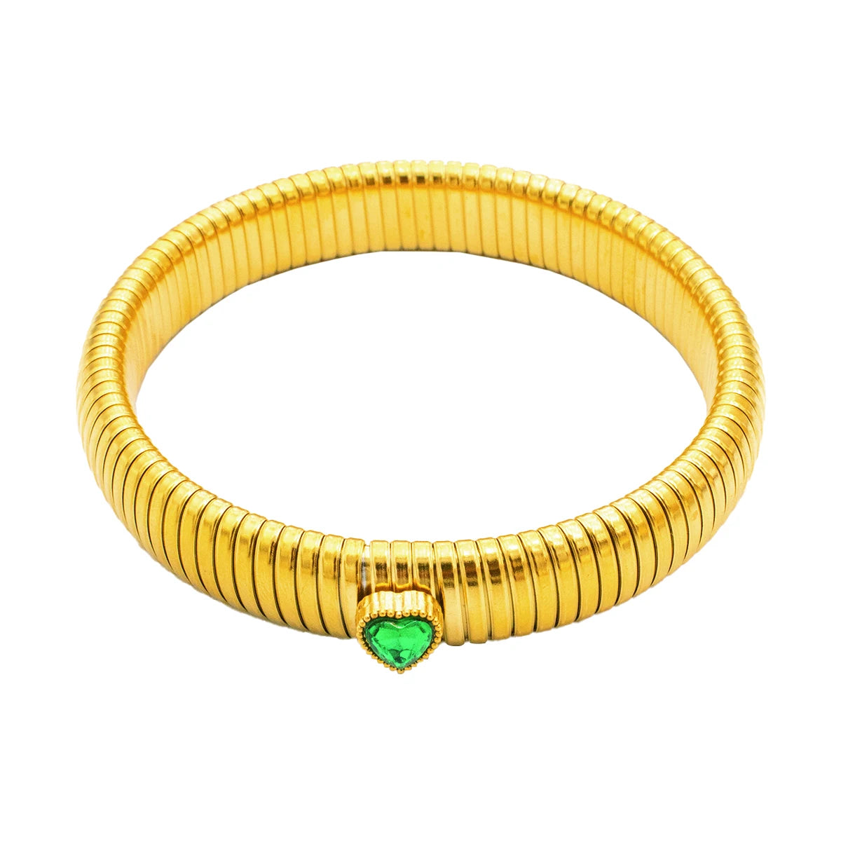 Waterproof Stainless Steel Retro Elasticity Thick Metal Polish Bracelet