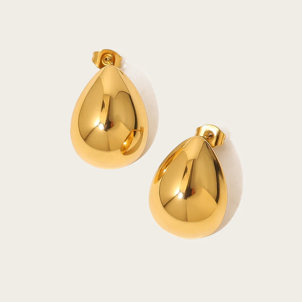 Polished Gold-Plated Drop Earrings