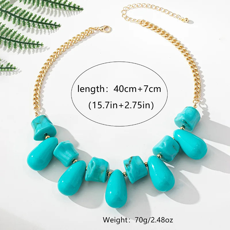Red Droplet Statement Necklace