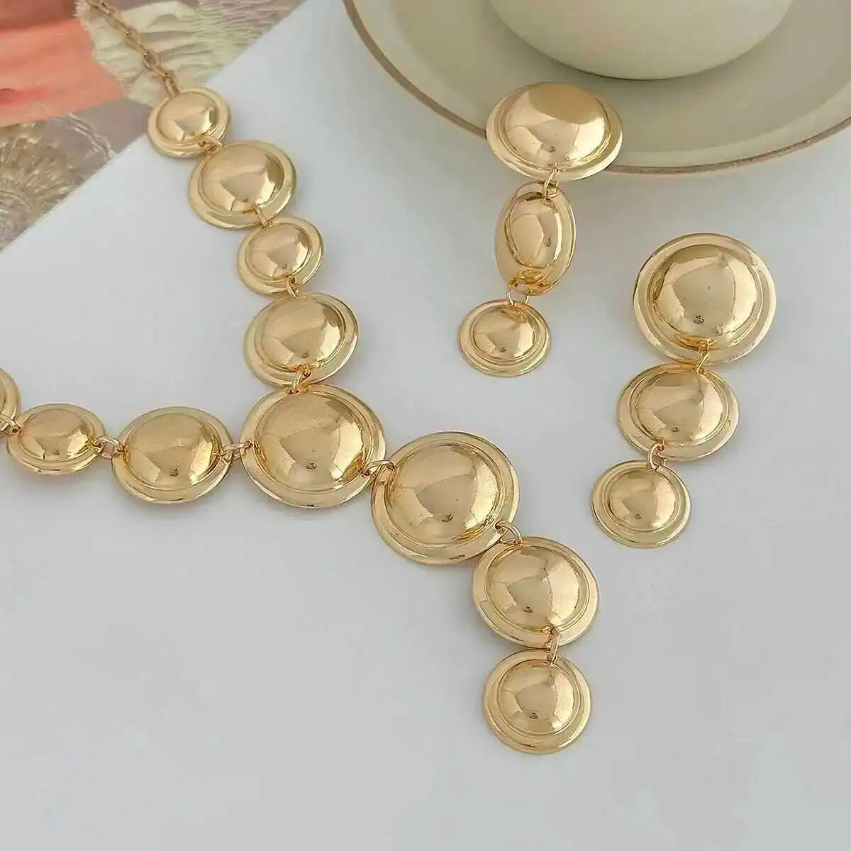 Y-Shaped Long Pendant Necklace Set