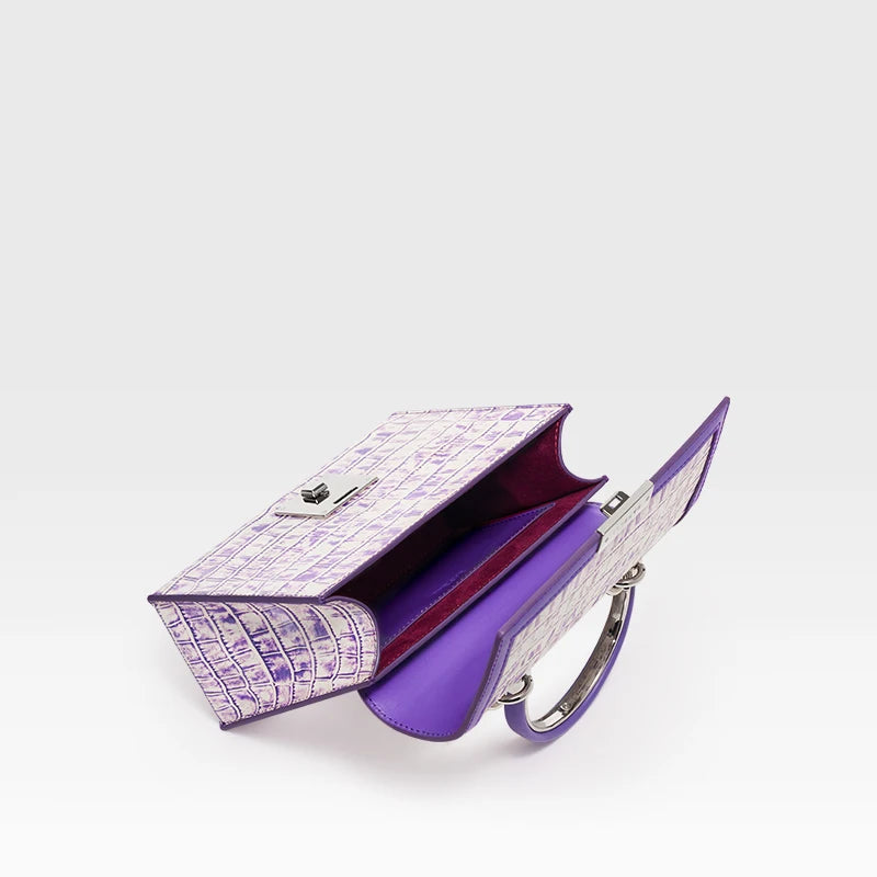 Purple Wool Evening Shoulder Bag