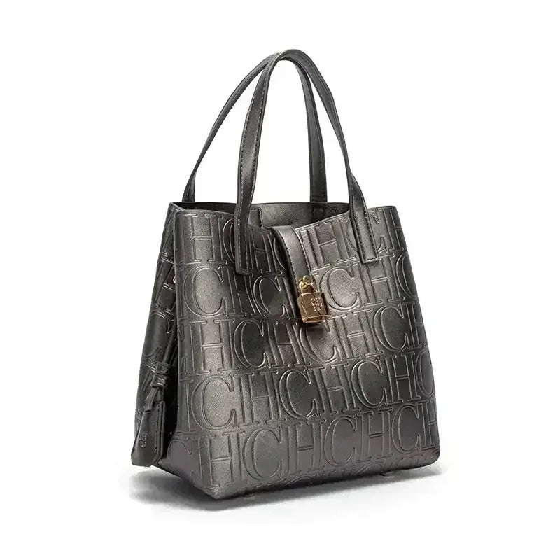 Classic PU Leather Bucket Tote Bag
