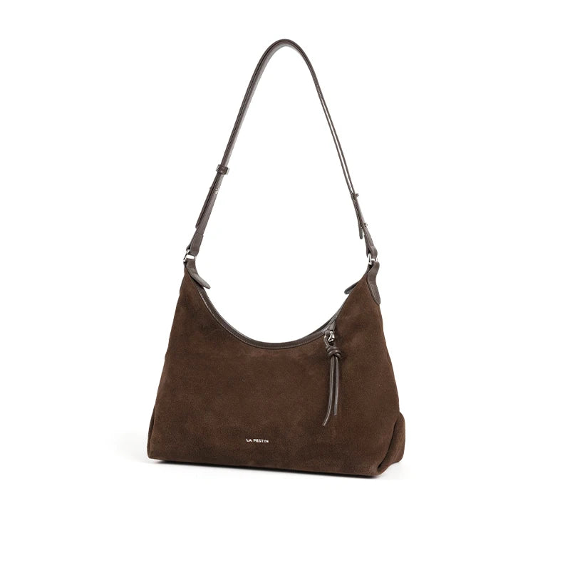 LA FESTIN Large Suede Crossbody Bag