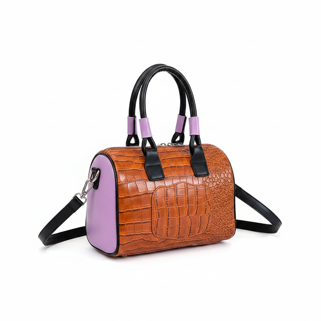 PU Personality Stylish Shoulder Bags Design Patchwork Zipper Bags