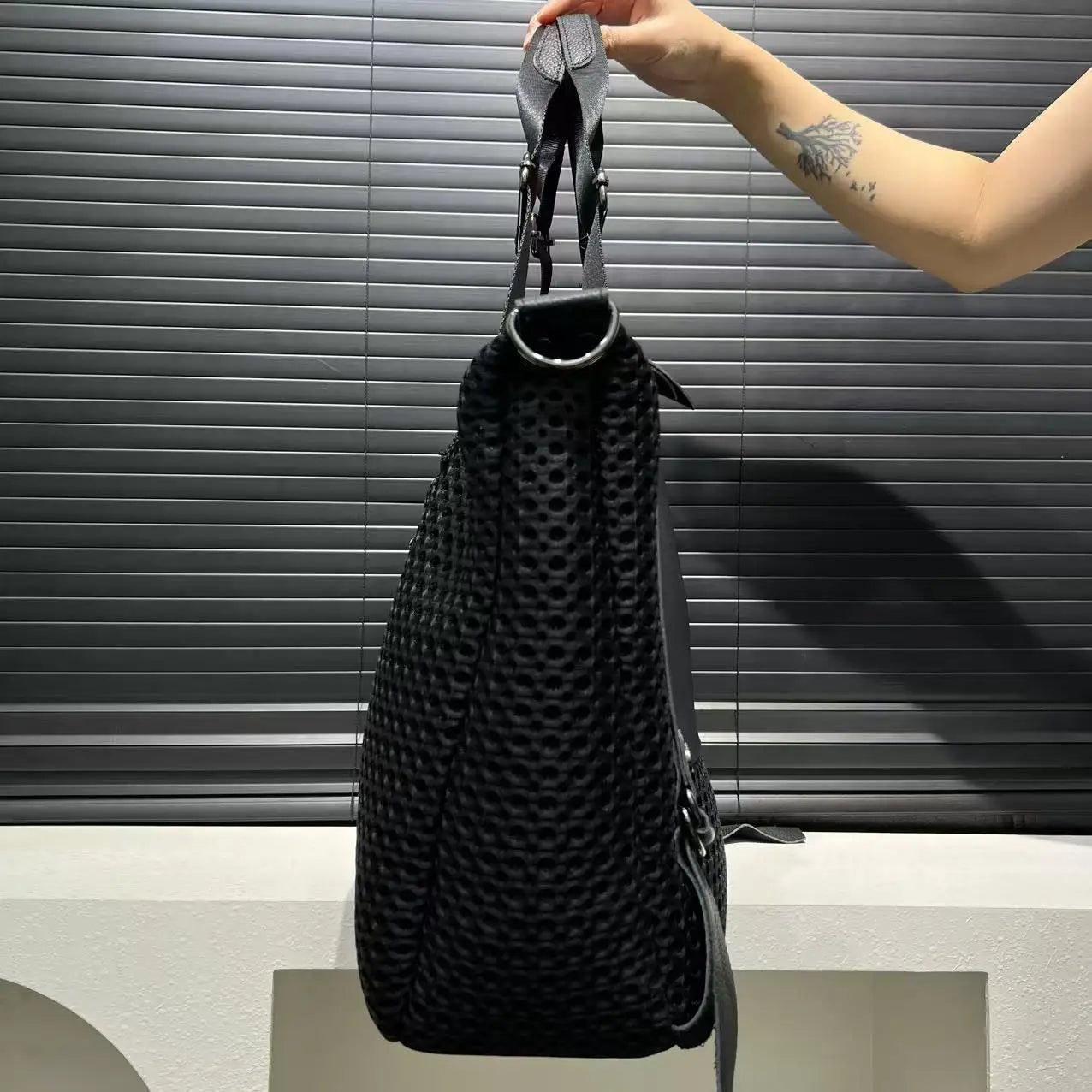 Large Mesh Tote Crossbody Bag