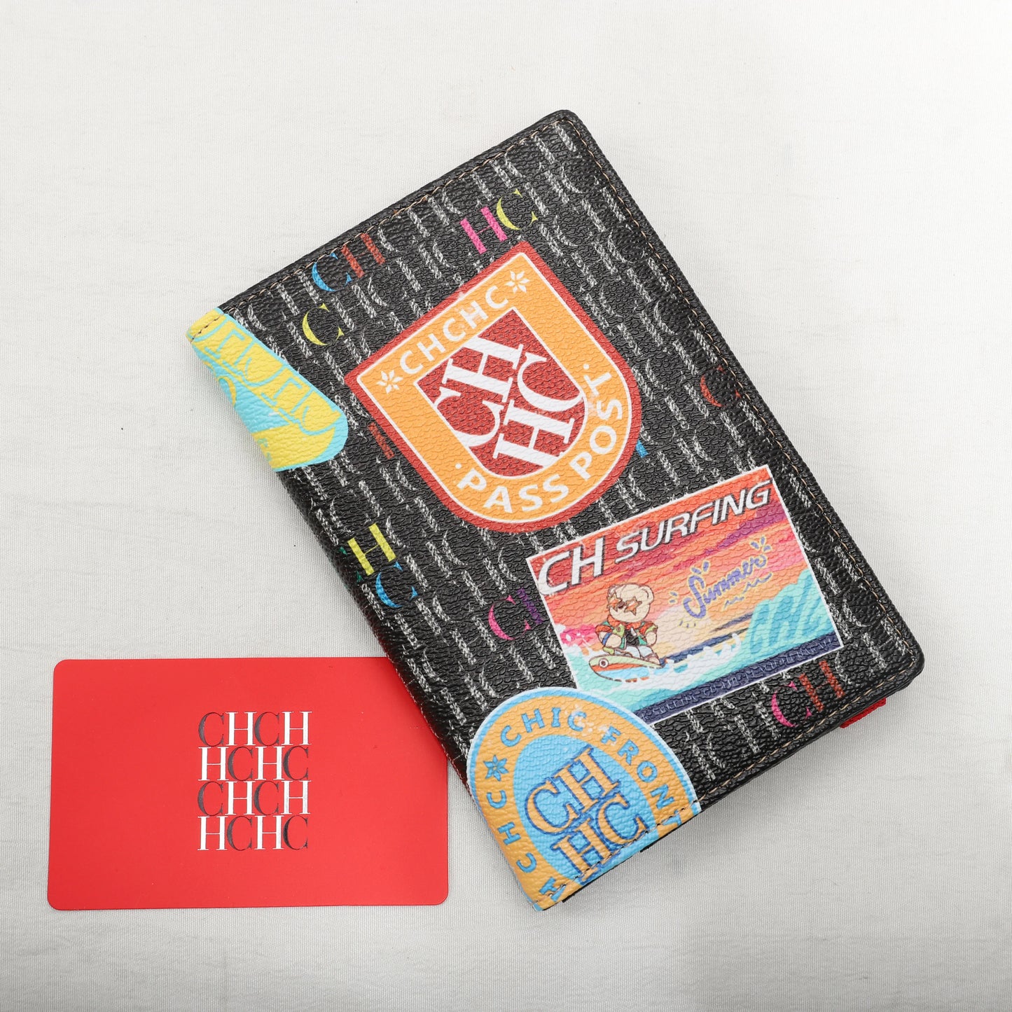 CH Passport Holder Stylish Patterned Design Passport Cover Multi Function Card Pocket Travel Document Organizer Travel Essential