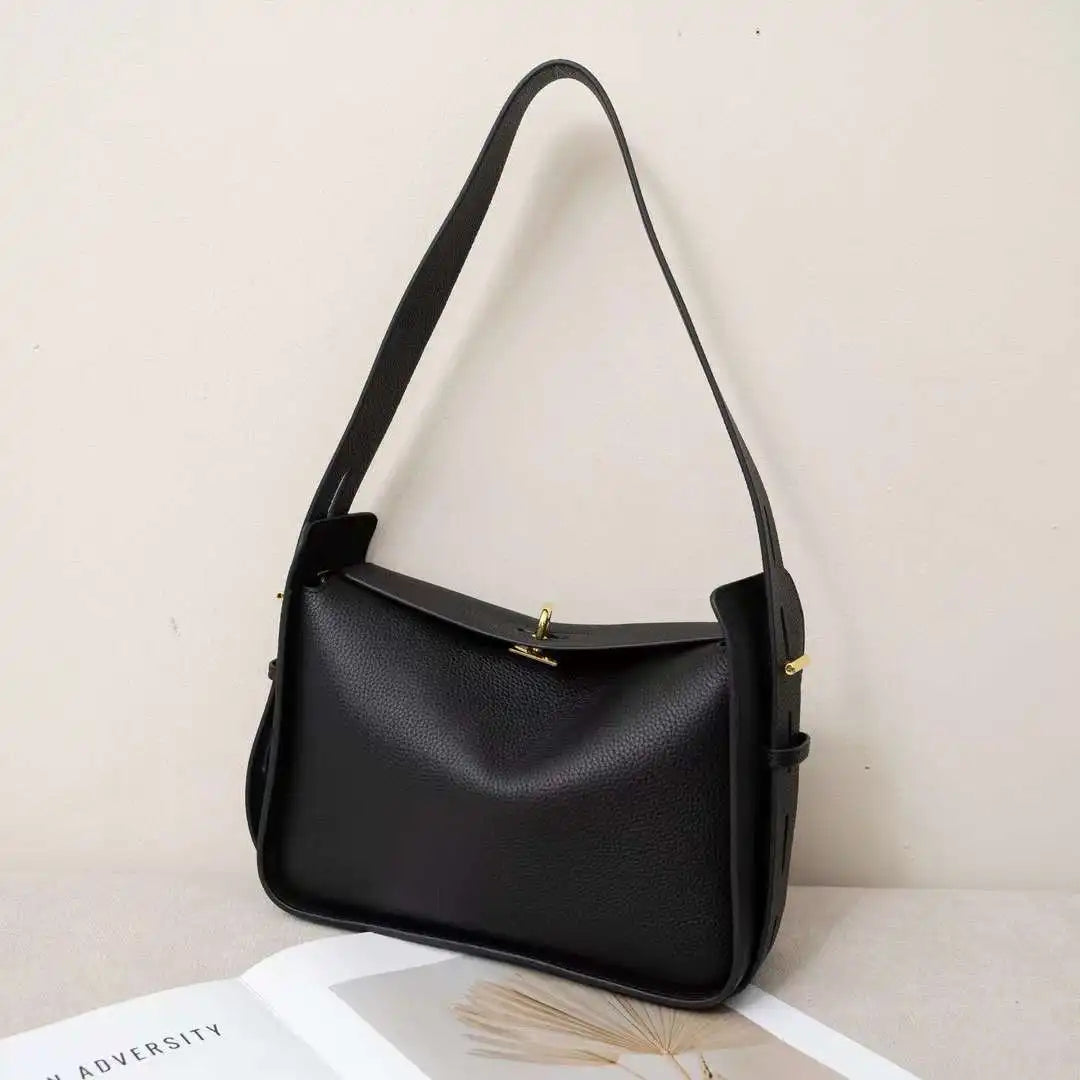 Genuine Leather Hobo Shoulder Bag