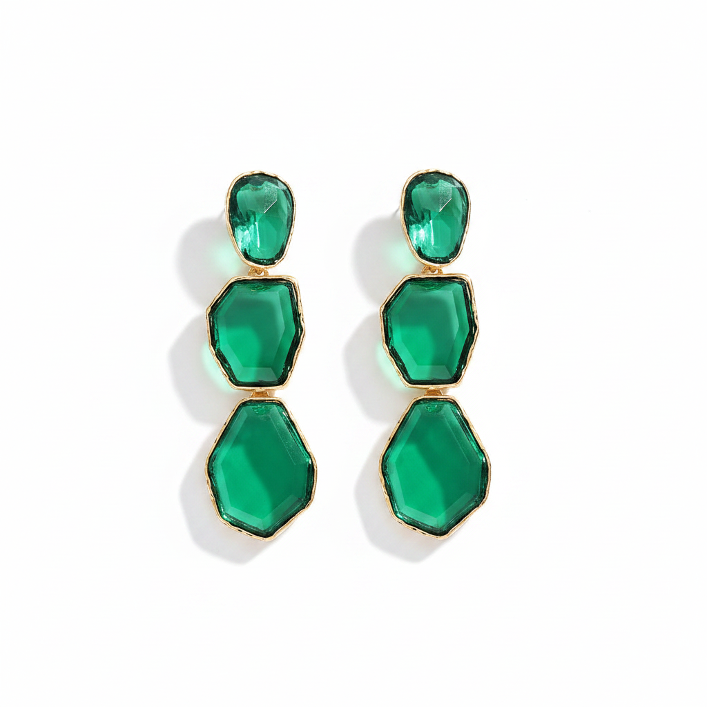 Creative Design Popular Luxury Geometric Resin Charm Long Dangle Drop Earrings