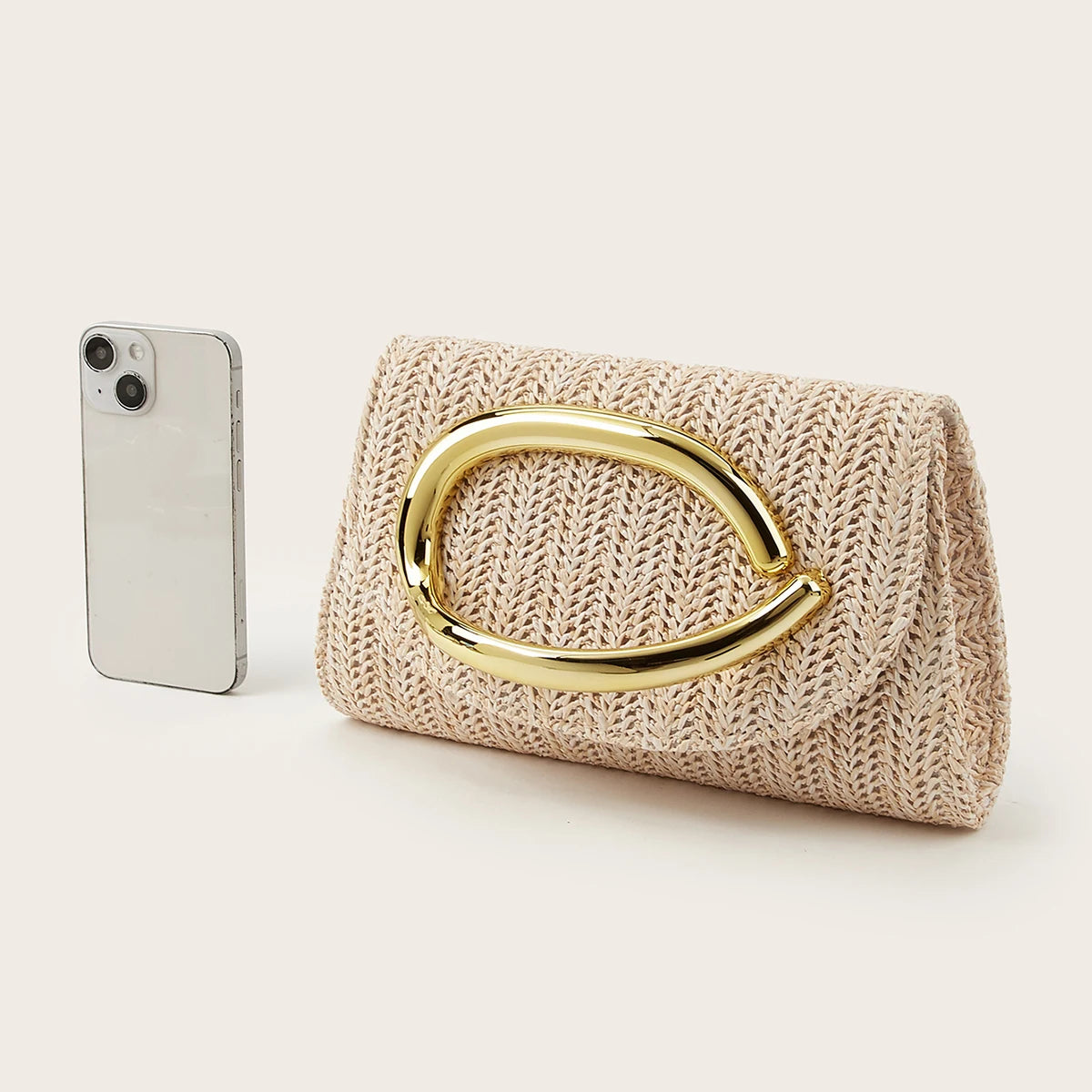Woven Clutch Bag with Flap