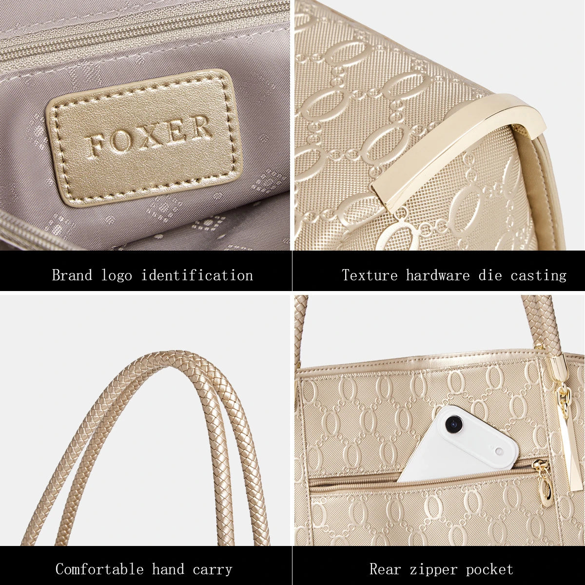 FOXER Women’s Large Leather Tote Bag