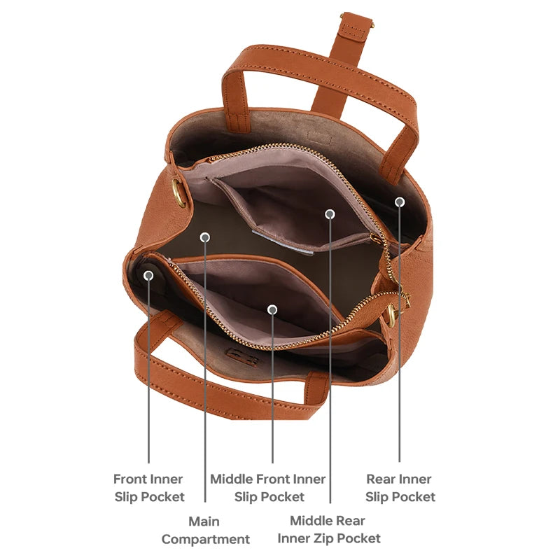 LA FESTIN Leather Top Handle Crossbody Bag
