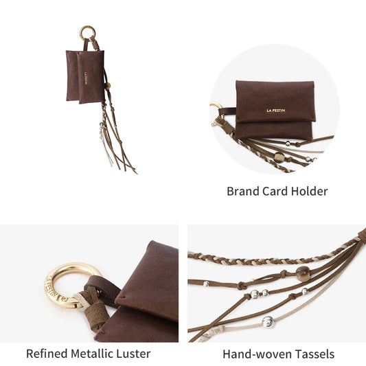LA FESTIN Leather Bag Charm Keychain