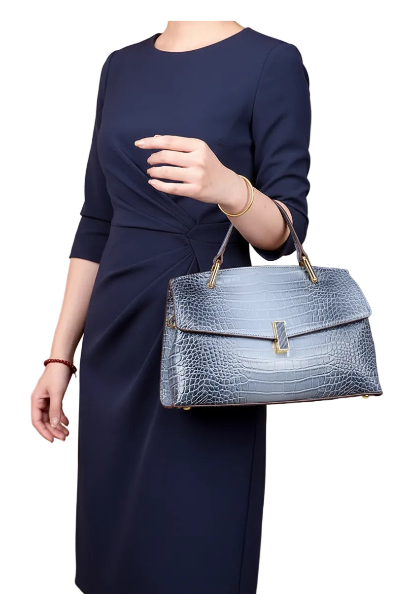 Large Crocodile Pattern Handbag
