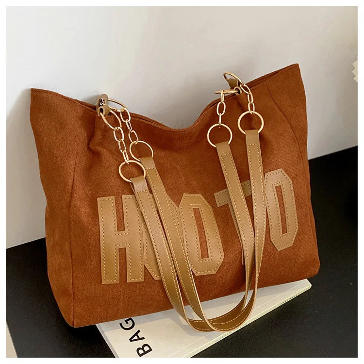 Solid Color Shoulder Bag