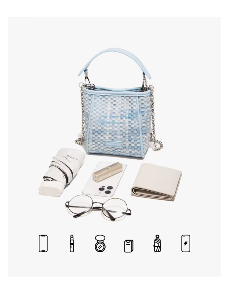 FOXER Woven Mini Chain Crossbody Bag