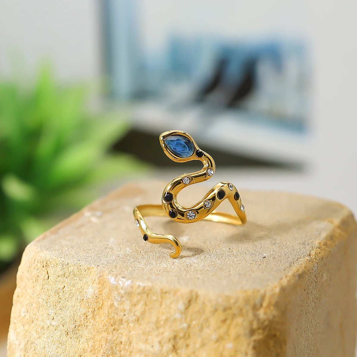 Crystal Snake Ring