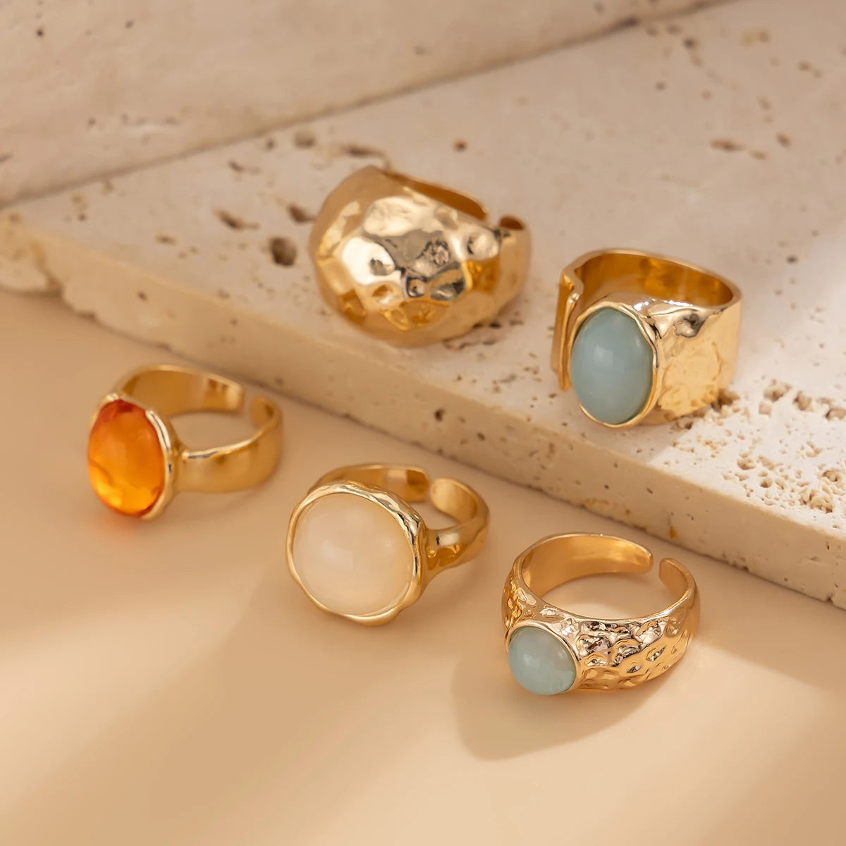 Boho Gold Ring Set