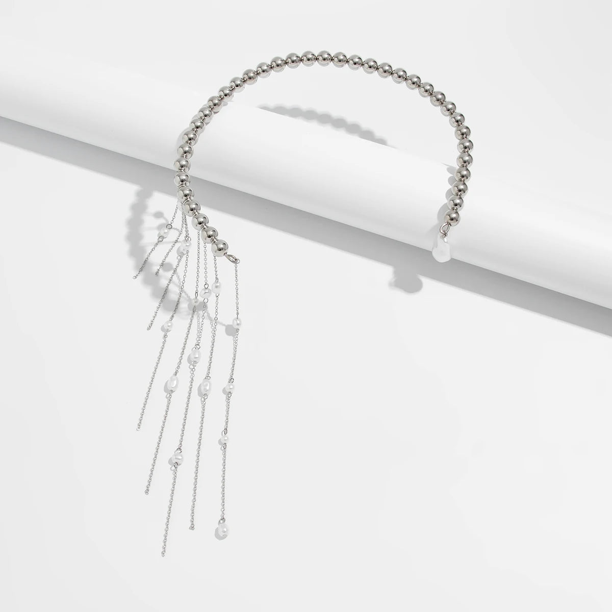 Pearl Tassel Choker Necklace