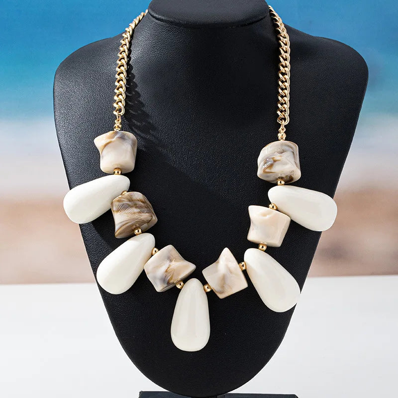 Red Droplet Statement Necklace