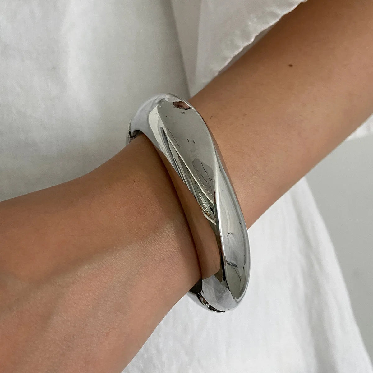 Boho Light Blue Acrylic Resin Chunky Bangles for Women