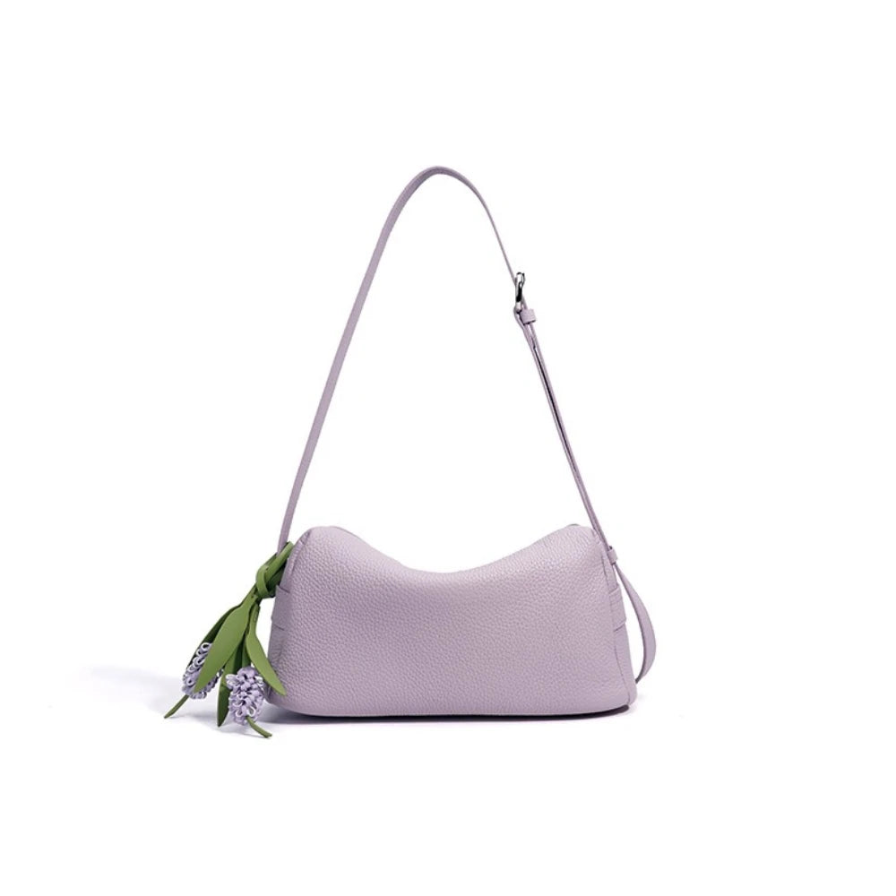 Floral Leather Shoulder Bag