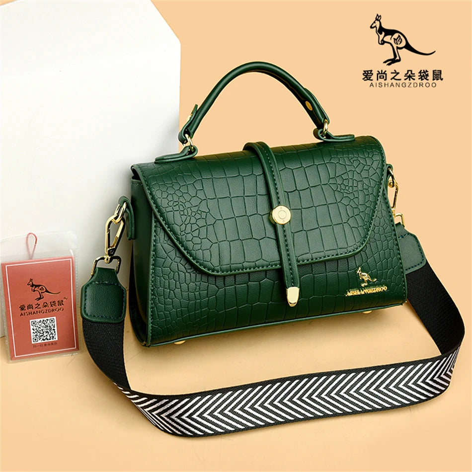 Crocodile Leather Crossbody Handbag