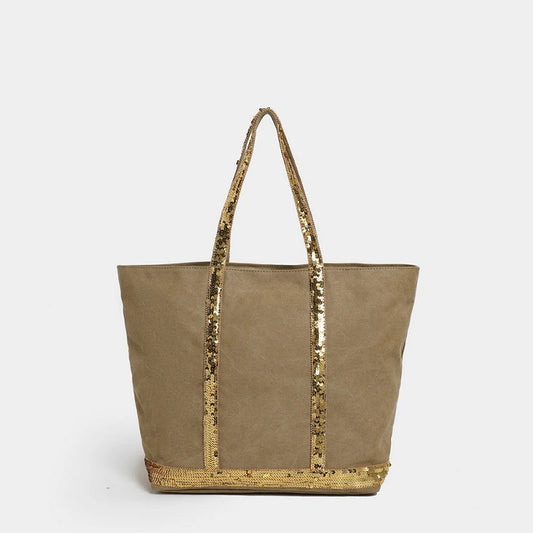 Retro Canvas Sequin Tote Bag