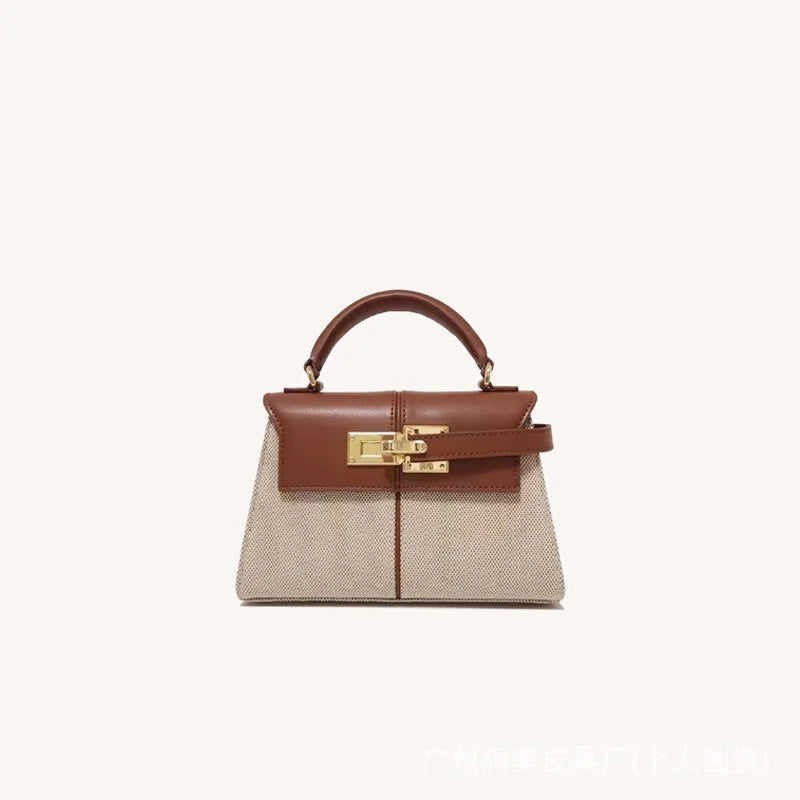 Genuine Leather Trapezoid Crossbody Bag