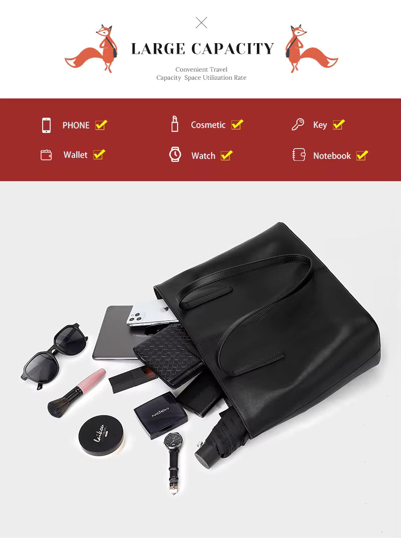 FOXER Large Leather Tote Bag