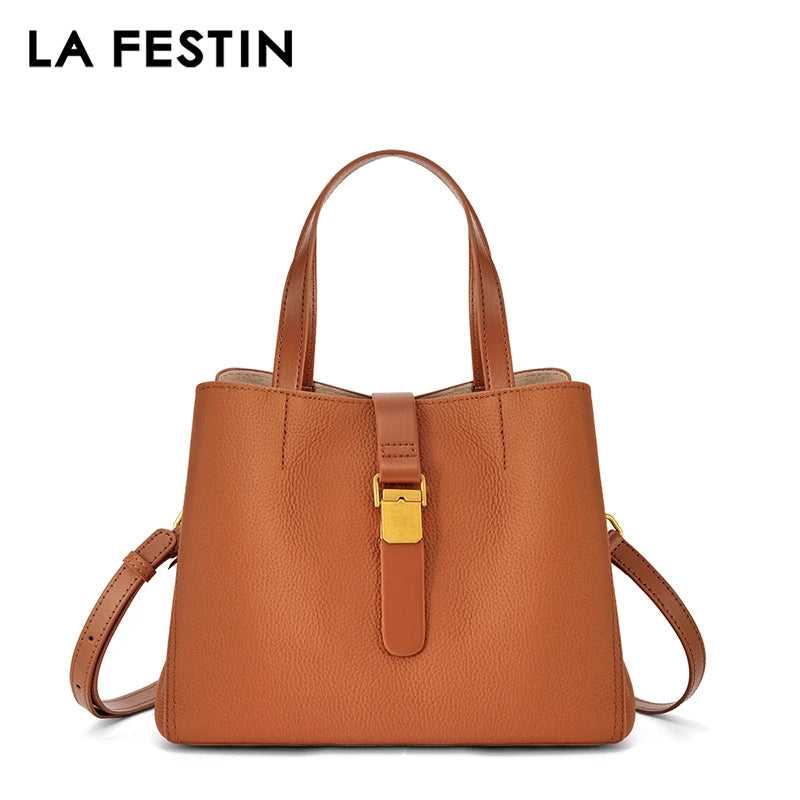 LA FESTIN Leather Top Handle Crossbody Bag