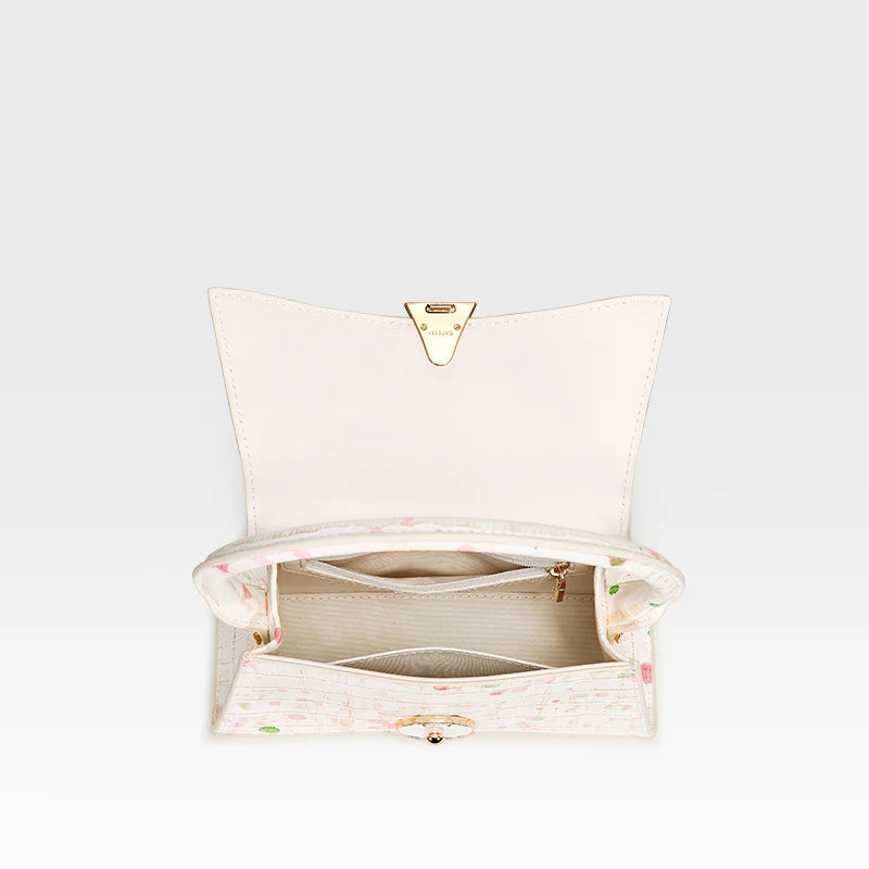 Women's Genuine Leather K Gold Handbag