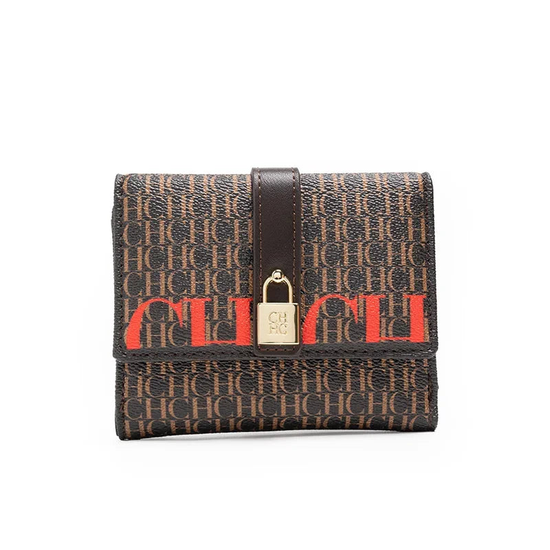 CH Fashion Versatile Letter Print Design Wallet Premium Feeling Wallet High Quality Standard Wallet Ladies Temperament Style