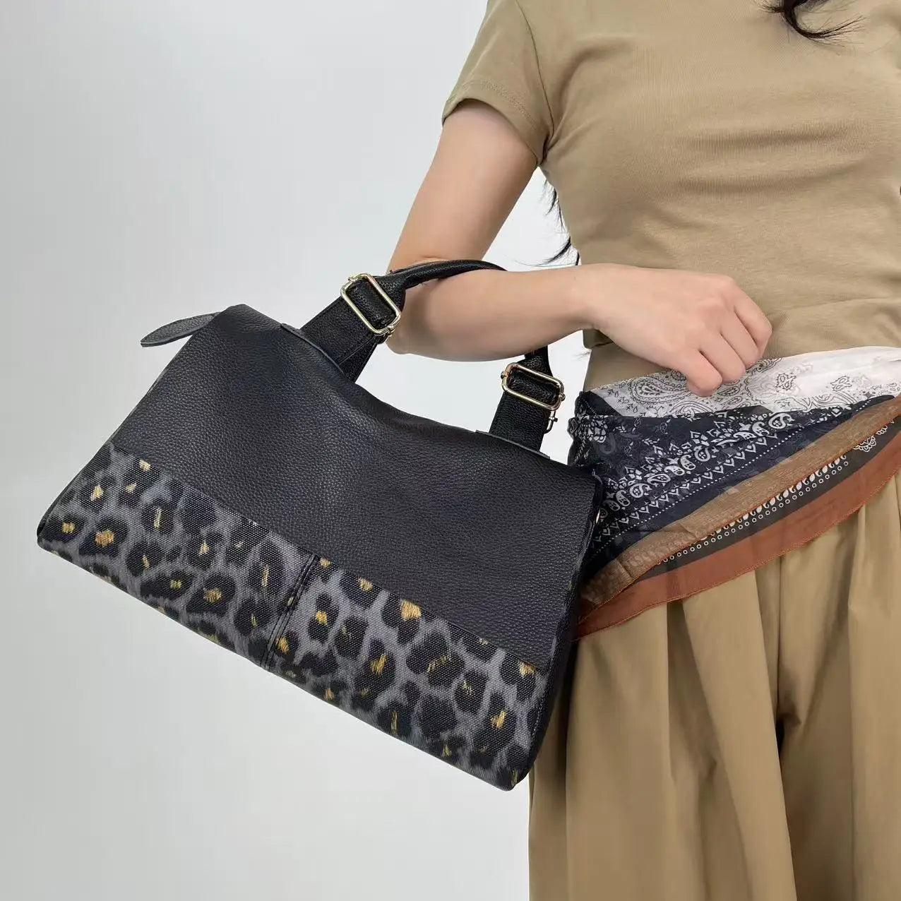 Y2K Leopard Print Tote Bag