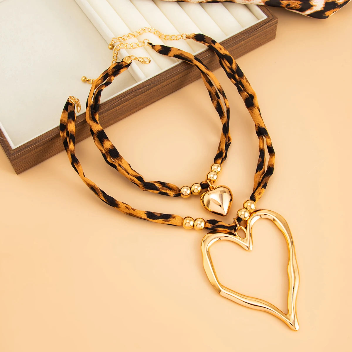 Leopard Heart Pendant Necklace