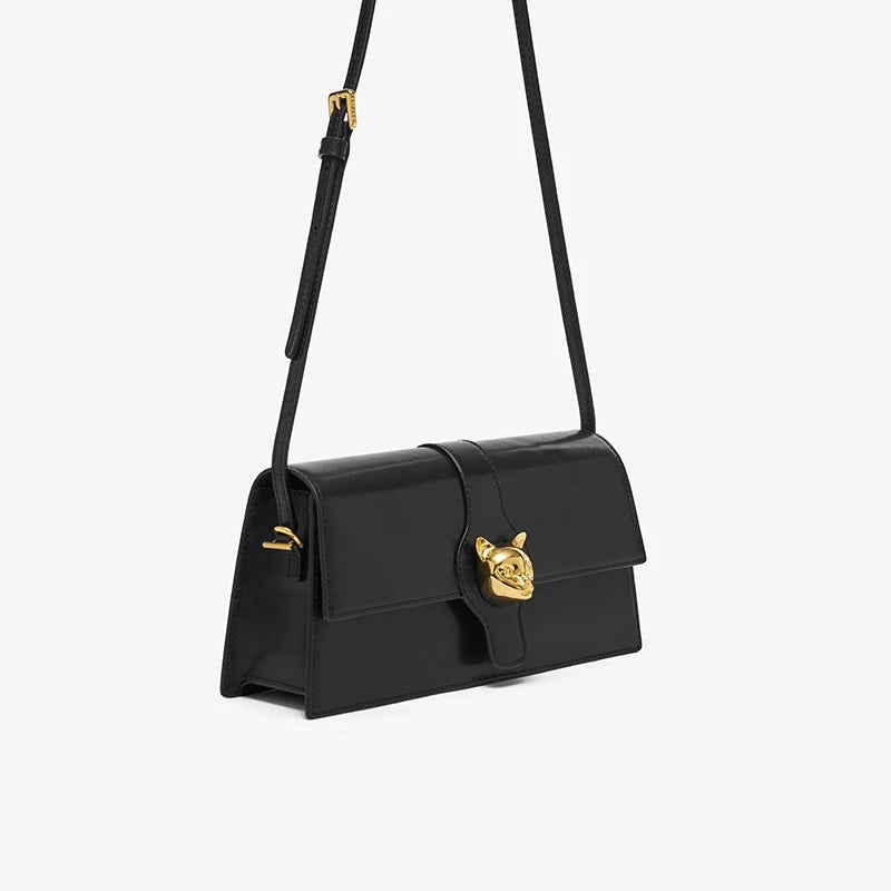 Retro Denim Leather Flap Bag