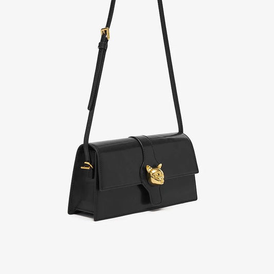 Retro Denim Leather Flap Bag