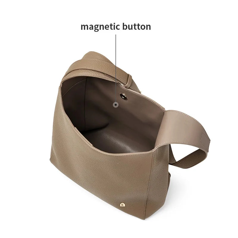 LA FESTIN Leather Bucket Crossbody Bag
